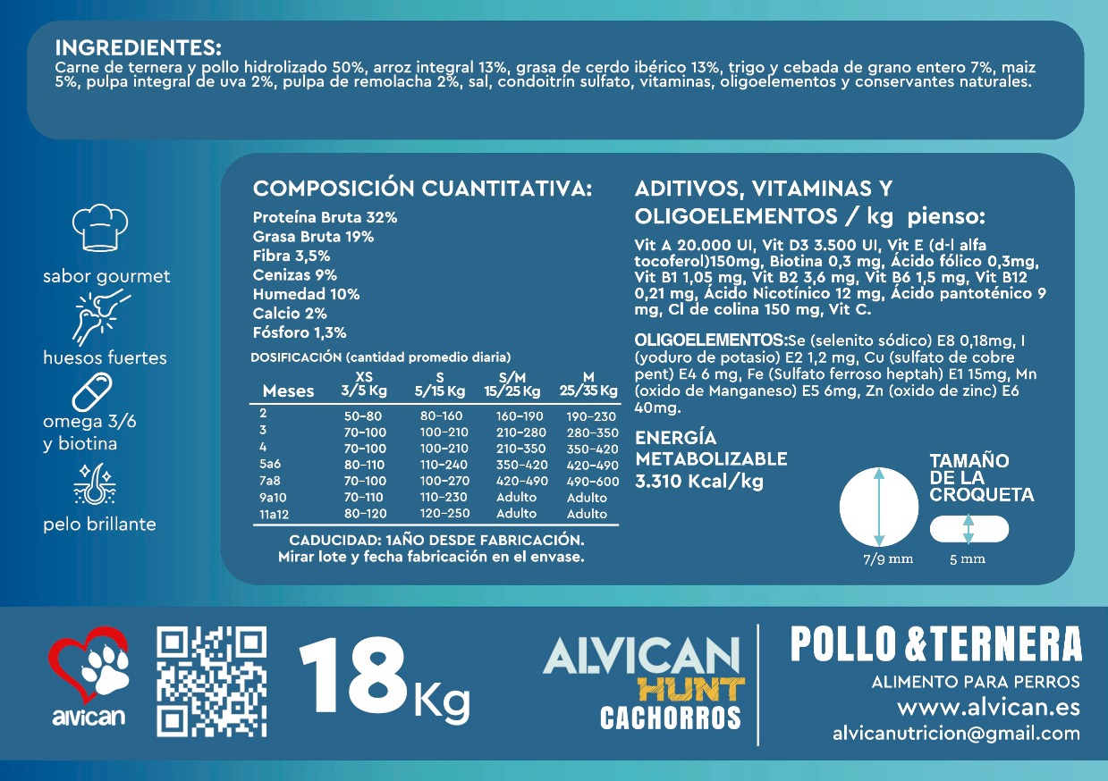 ALVICAN HUNT CACHORROS 18 KG ALVICAN HUNT CACHORROS 18 KG
