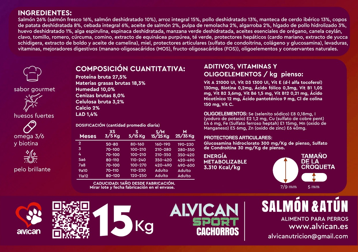 ALVICAN SPORT CACHORROS 15 KG