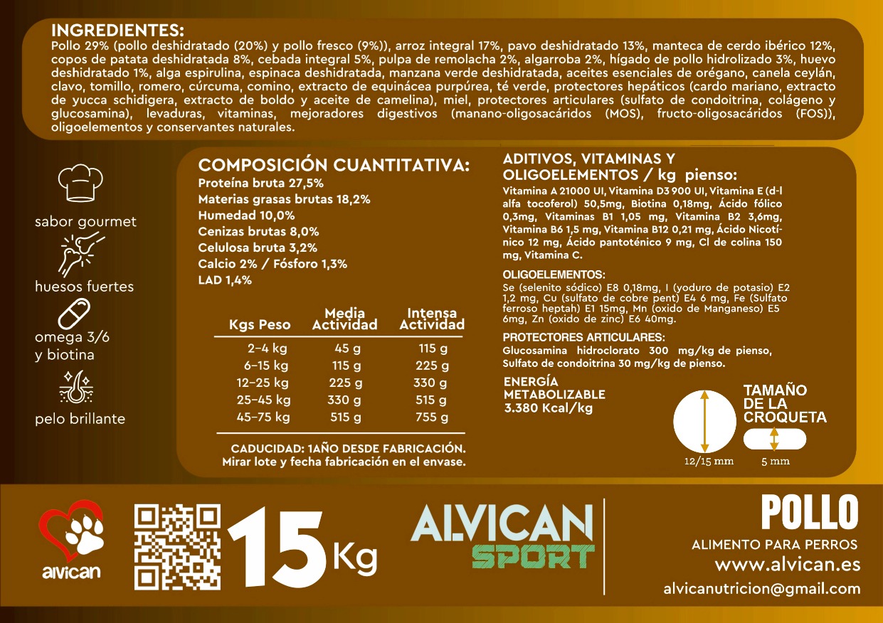 ALVICAN SPORT POLLO 15 KG ALVICAN SPORT POLLO 15 KG